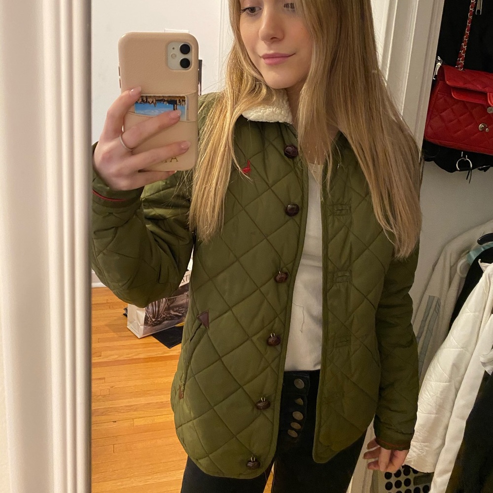 Jack Wills Olive Green Puffer Coat